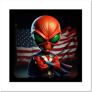 Martian Alien Caricature #6 Posters and Art